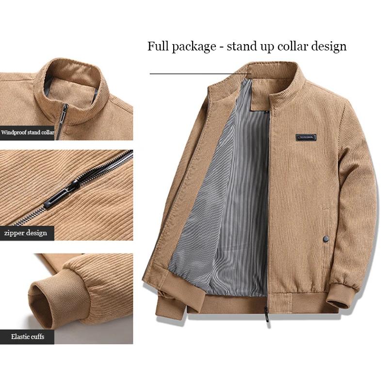 Veste d'automne en velours côtelé pour homme