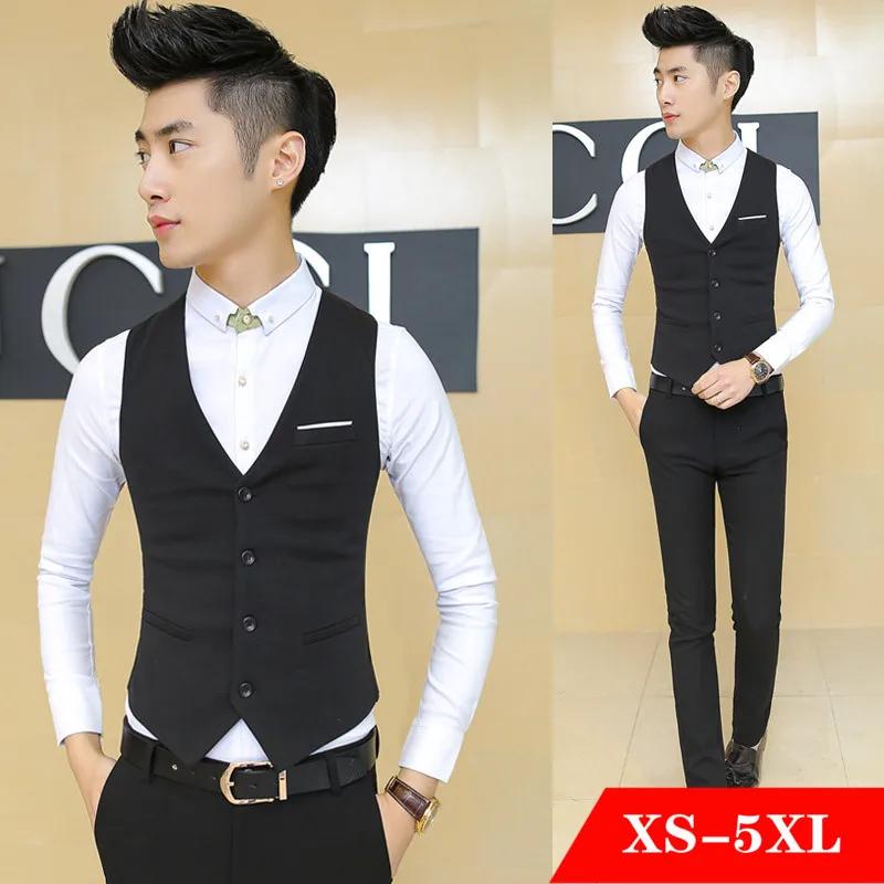 Gilet de costume noir décontracté pour hommes