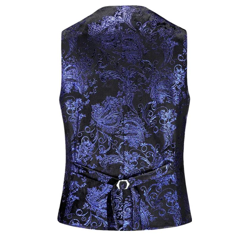 Nouveaux hommes de luxe velours costume gilet or chaud haut imprimé mode Homme affaires Social mariage bal robe de