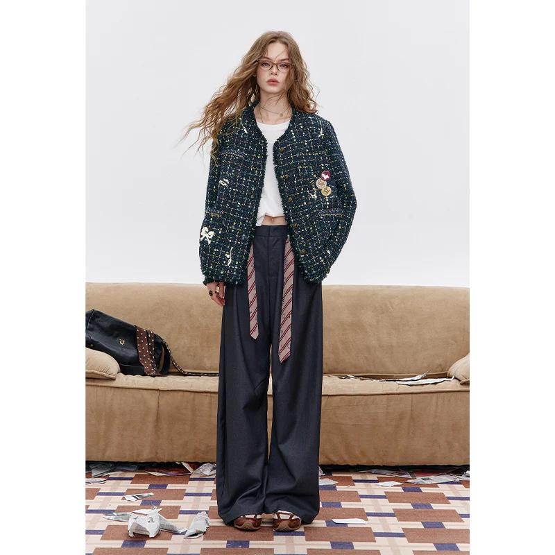 Veste de style preppy ELFSACK avec un élégant tweed français
