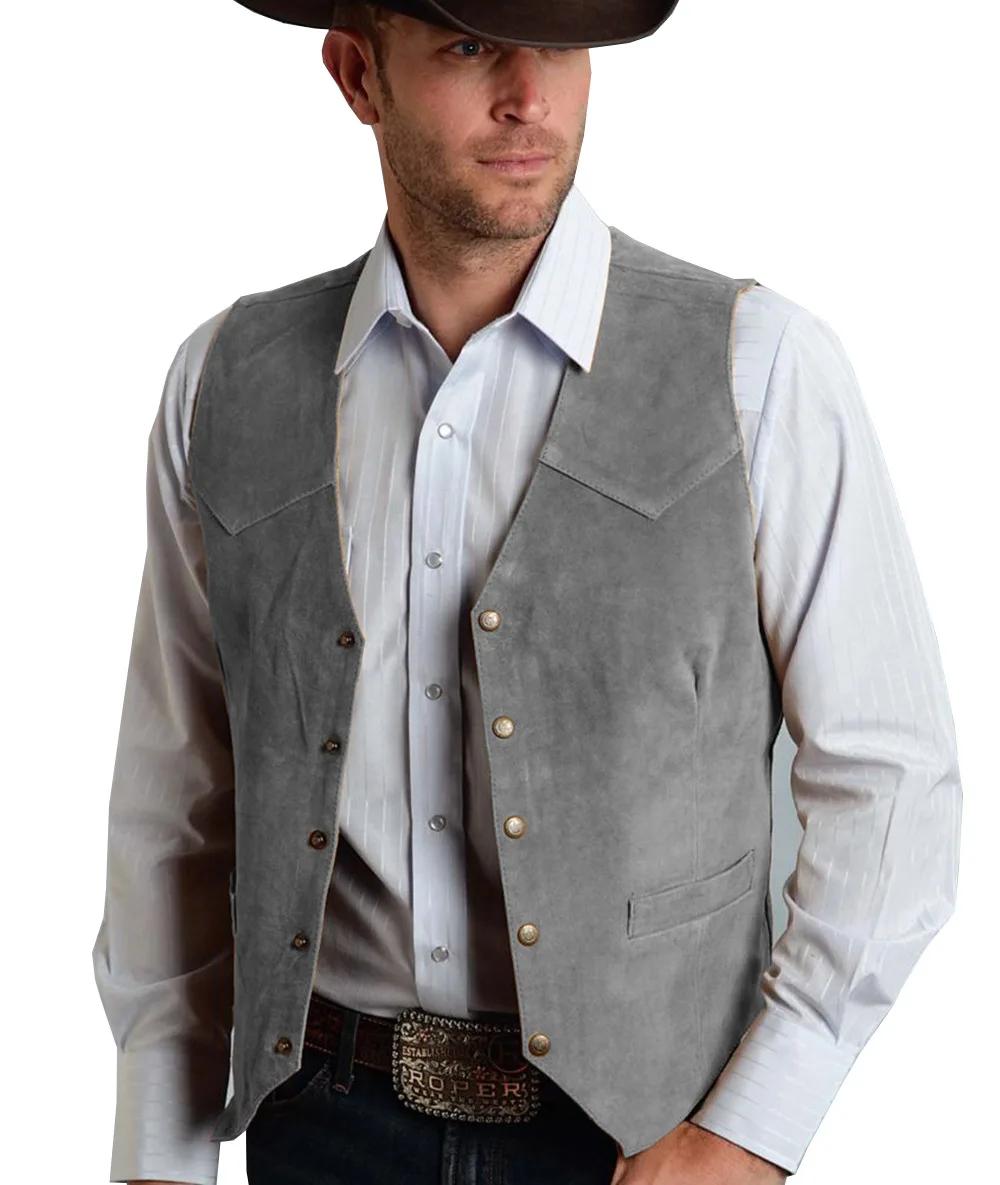 Gilet Homme en Daim Doré – Style Gentleman