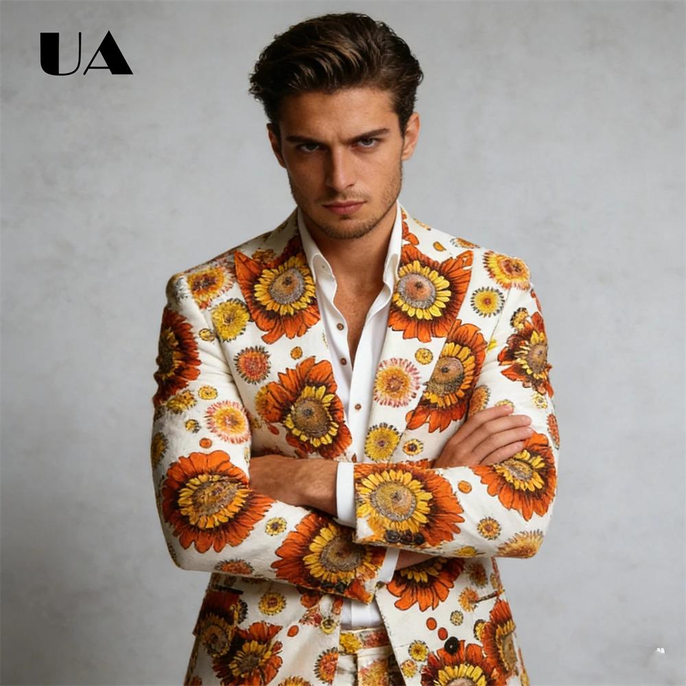 Ensemble de costume 2 pièces tournesol pour hommes