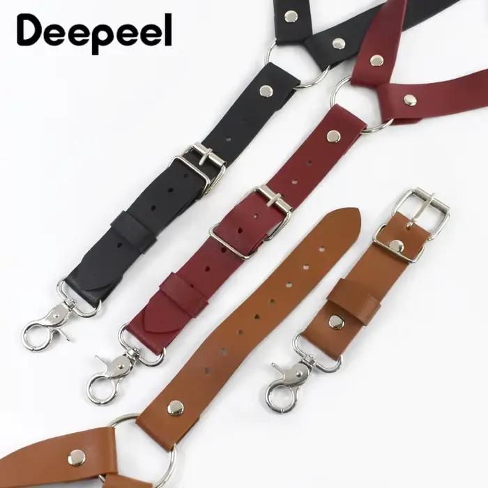 Deepeel – bretelles en cuir pour hommes, 2.5cm de large, 2 crochets à Clip, sangle réglable, harnais