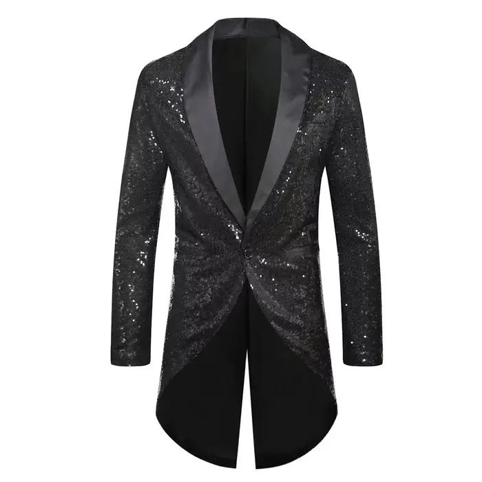 Veste de smoking pour hommes, Style Chic, hauts de luxe, costumes à paillettes, Blazer pour hommes,