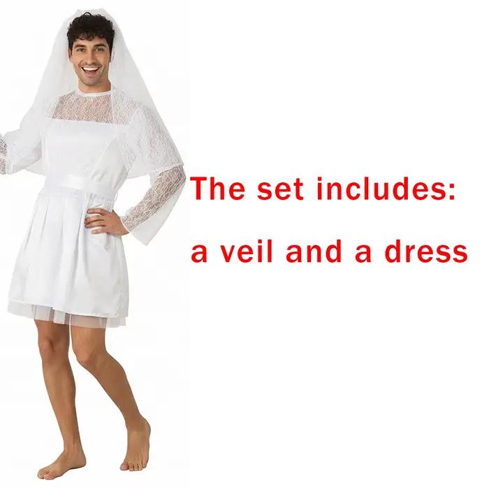 Costume de marié blanc pour homme, costume de mariée blanche amusant et créatif pour les enterrement