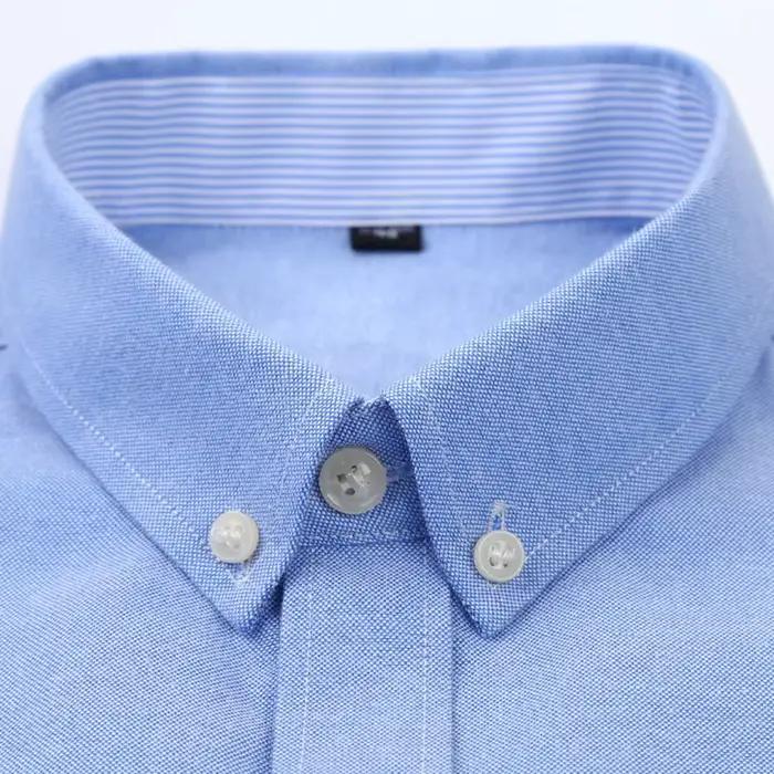 Chemise à manches longues pour hommes, tissée Oxford, décontractée, sans repassage, haut slim, confo