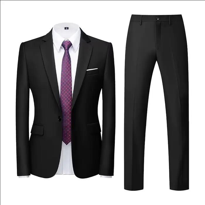 Costume de mariage formel pour garçons d'honneur, style coréen, deux pièces, coupe ajustée, décontra