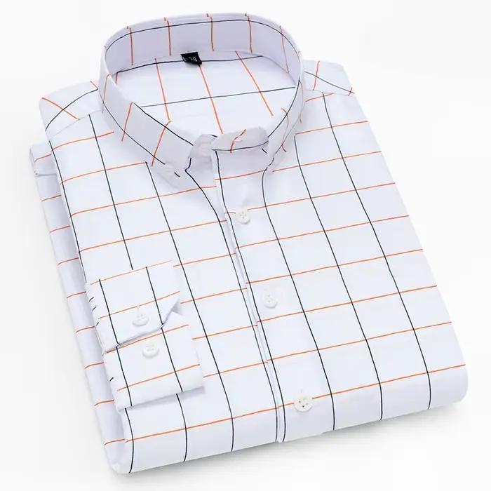 Chemises formelles pour hommes, manches longues, Anti-rides, rayées, mode Business, chemise sociale