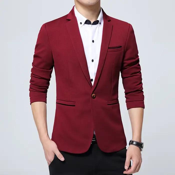 Veste de Costume Décontractée pour Homme, Blazer Sportif à Un Bouton, Veste de Costume Formelle, Ves