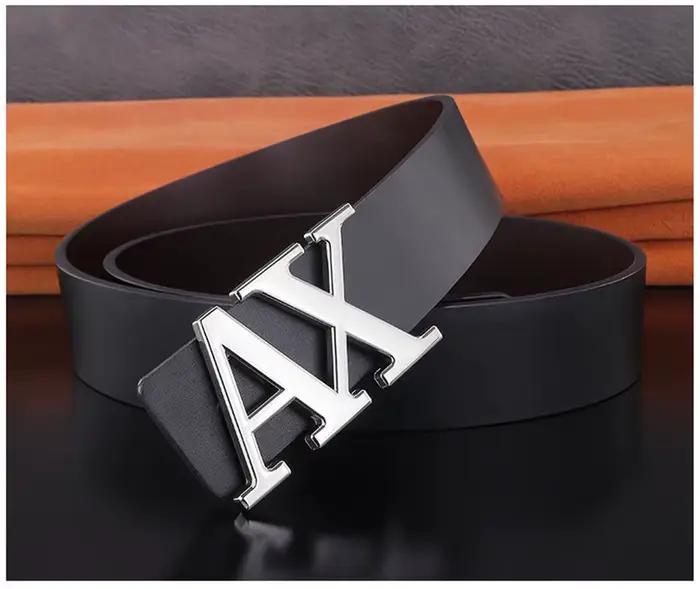 Ceinture homme à la mode Simple lettre boucle réversible mâle ceinture pour hommes 3.8 cm luxe bonne
