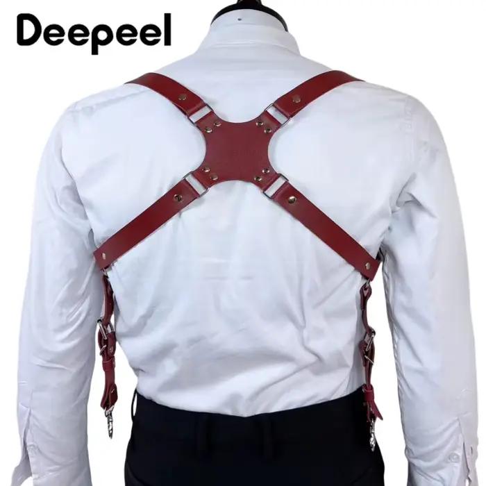 Deepeel – bretelles en cuir pour hommes, 2.5cm de large, 2 crochets à Clip, sangle réglable, harnais
