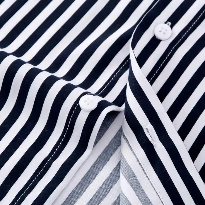 Chemises formelles pour hommes, manches longues, Anti-rides, rayées, mode Business, chemise sociale