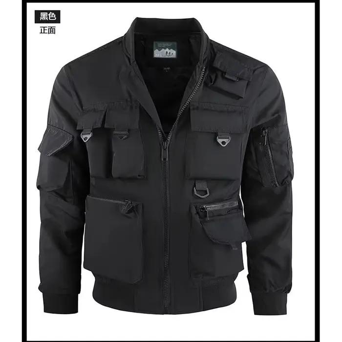 Veste de pilote pour hommes, veste de Baseball, fonctionnelle, multi-poches, fine, résistante à l'us