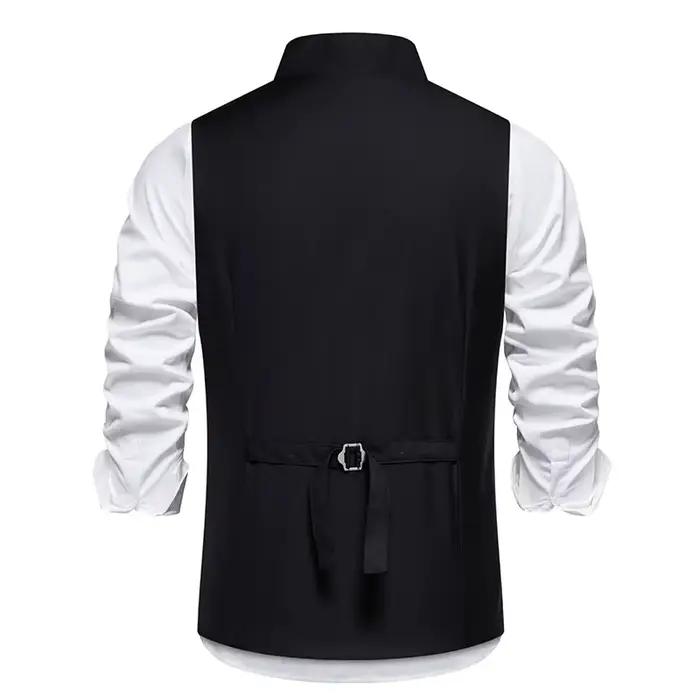 Gilet homme gris et noir décontracté et élégant pour mariage et occasions quotidiennes polyvalent pour hommes