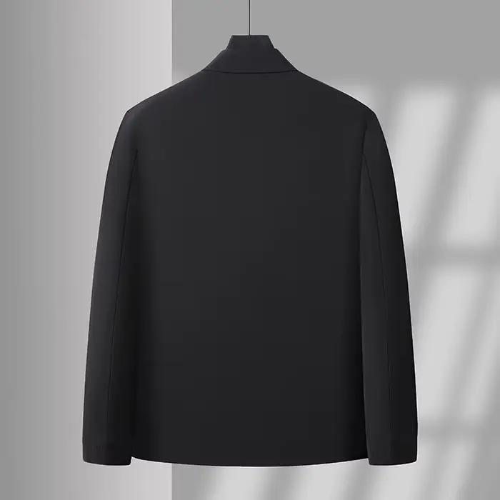 Veste noire à manches longues pour homme 2026 avec col rabattable