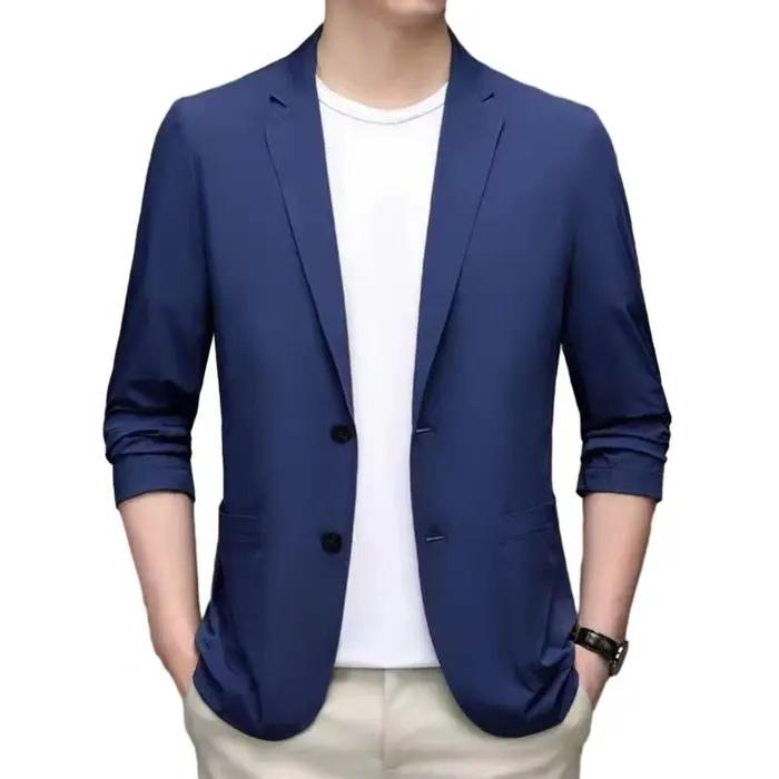 Manteau de costume à revers de couleur unie