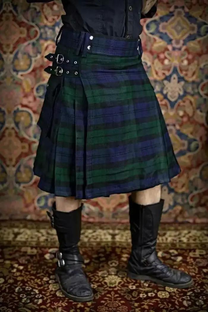 Kilt utilitaire tartan pour hommes avec grandes poches cargo pour cosplay pirate festival et occasions spéciales