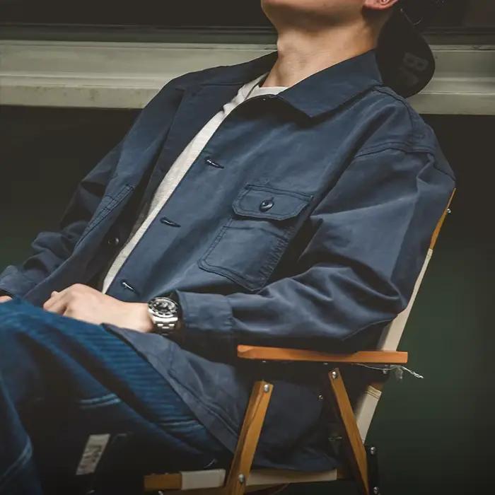 Maden Veste masculine bleu marine style