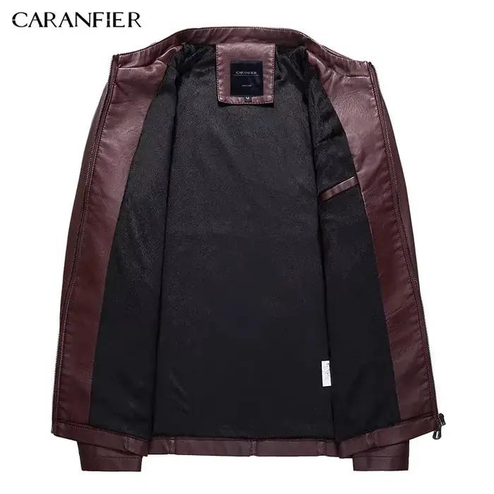 CARANFIER hommes vestes en cuir manteaux d'hiver