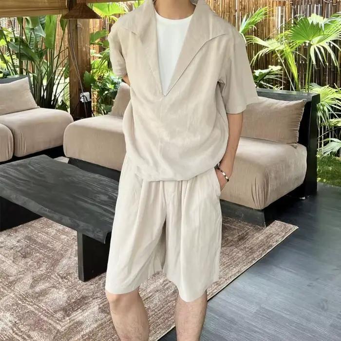 Costume décontracté polyester homme été décontracté style moderne pour homme vêtements détente jours chauds