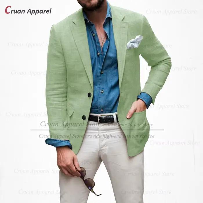 Blazer en lin bleu ciel pour hommes ajusté et élégant pour mariage plage et cérémonies formelles