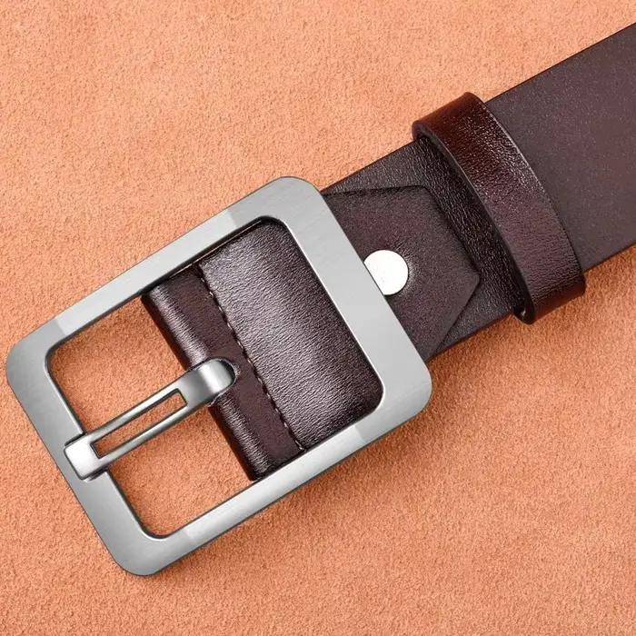 Ceinture en cuir PU de luxe pour hommes avec boucle à ardillon classique