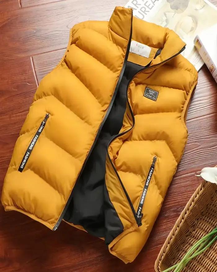 Gilet EverHigh en coton-polyester pour hommes, gilet d'hiver mince, décontracté, col mandarin, coupe-vent, saison froide, tenue quotidienne