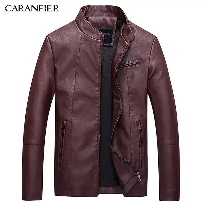 CARANFIER hommes vestes en cuir manteaux d'hiver