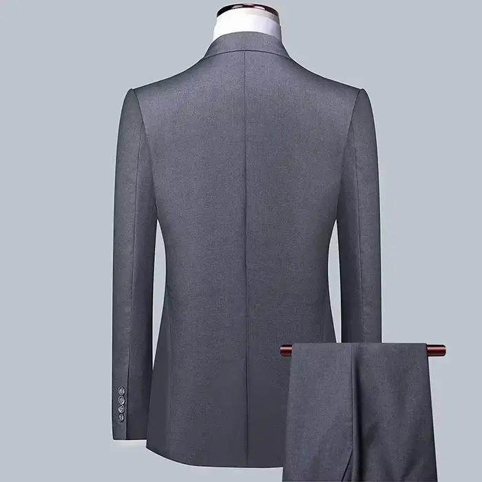Costume homme élégant décontracté style britannique coupe ajustée couleur unie affaires mariages réceptions banquets