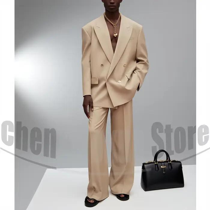 Costume homme à double boutonnage décontracté et élégant pour occasions spéciales mariage soirée chic et moderne