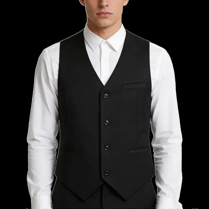Gilet en polyester et viscose décontracté et élégant pour homme, style multifonctionnel pour costume d'affaires, tenue quotidienne et superposition