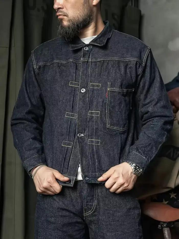 Veste en jean Bronson S506XX Style Safari Robuste et Vintage pour Hommes Occasions Décontractées et Multisaisonnieres
