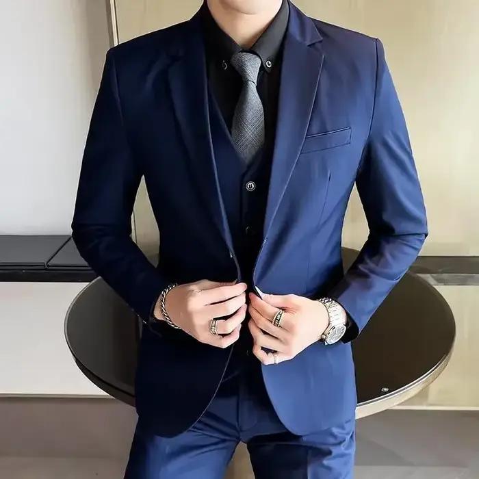 Costume (Blazer + gilet + pantalon) pour hommes