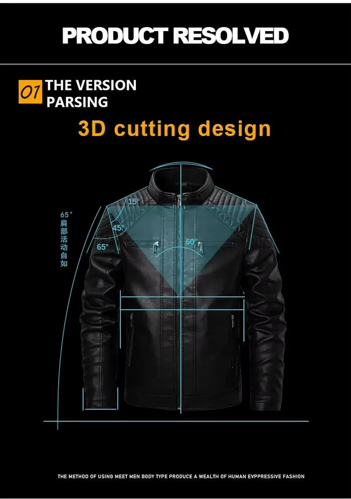 Eur 2025 nouvelle veste en cuir PU pour hommes
