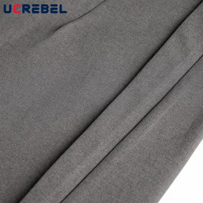 Pantalon de costume plissé de couleur unie pour hommes