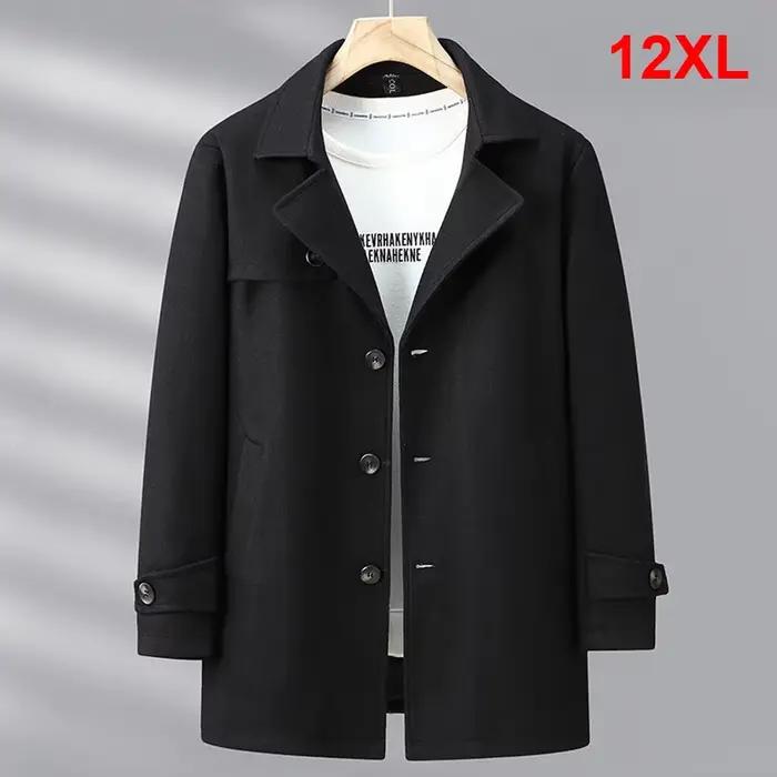 Veste en laine hommes grande taille 12XL couleur unie vestes manteaux