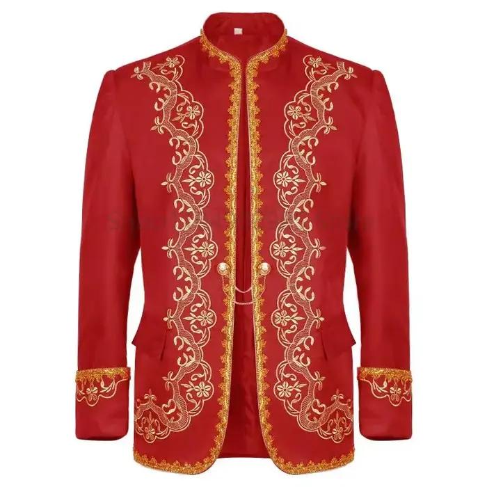Veste de robe de cour incrustée d'or pour hommes
