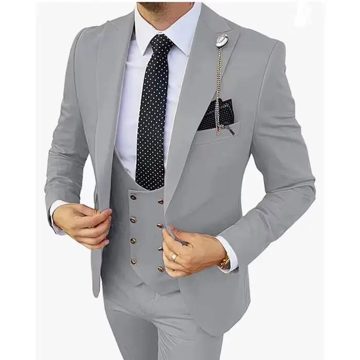 Costume 3 pièces pour homme de style gothique en polyester, grandes tailles, pour mariage, gala, et événements formels