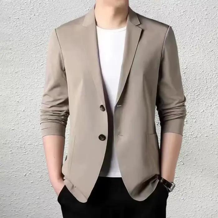 Manteau de costume à revers de couleur unie
