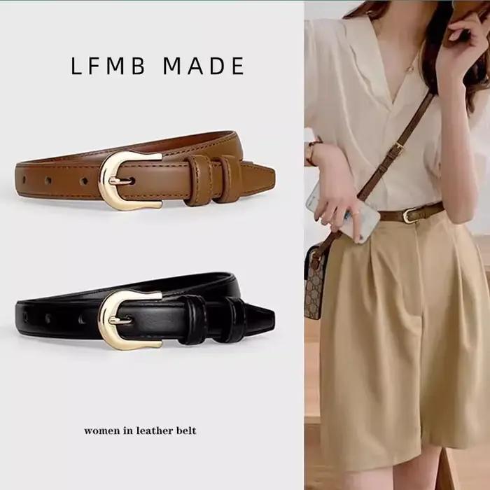 Ceinture d'été marron avec détails raffinés pour pantalon western