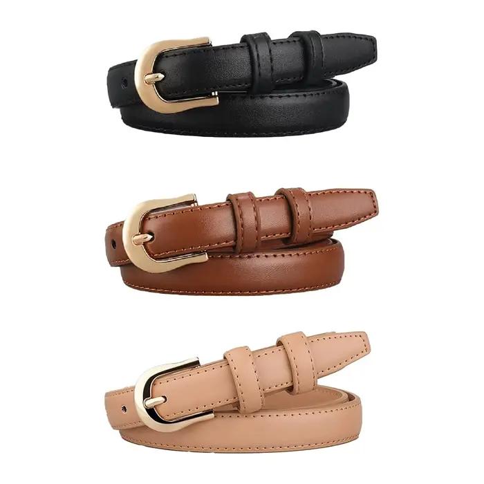 Ceinture d'été marron avec détails raffinés pour pantalon western