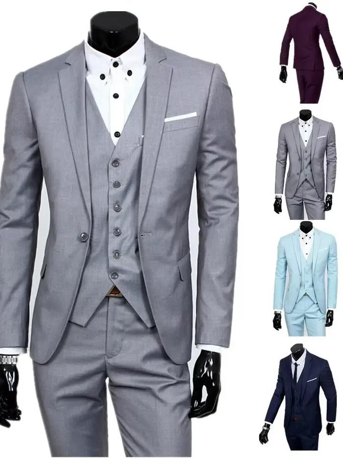Slim Fit meilleur homme costume hommes d'affaires décontracté sur mesure veste et pantalon Ensemble à la mode Style urbain fermeture à bouton unique