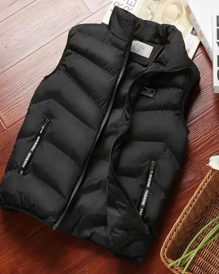 Gilet EverHigh en coton-polyester pour hommes, gilet d'hiver mince, décontracté, col mandarin, coupe-vent, saison froide, tenue quotidienne