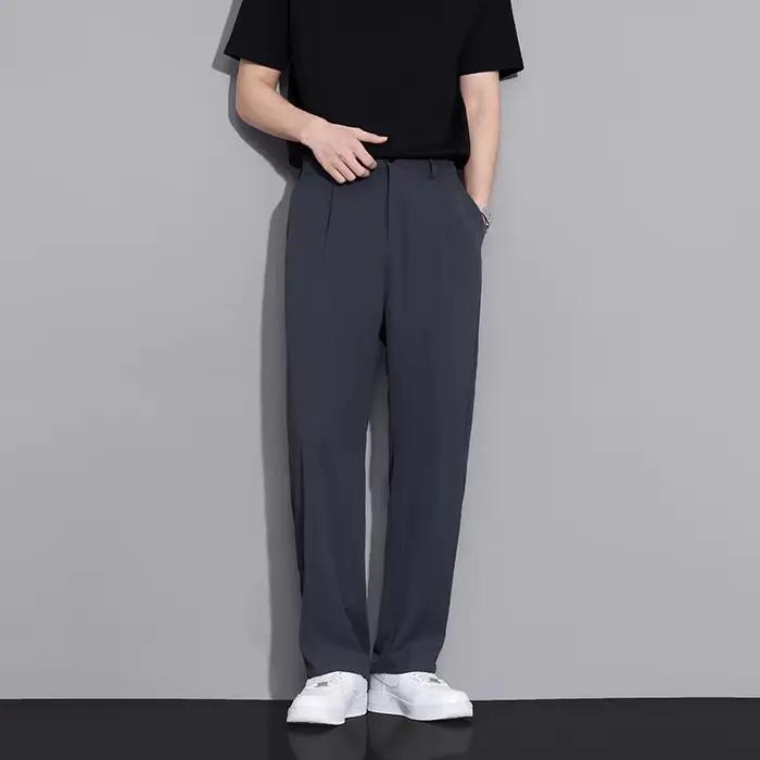 Pantalon de costume VIPOL beige décontracté et élégant pour hommes style social jambes larges printemps été occasions quotidiennes