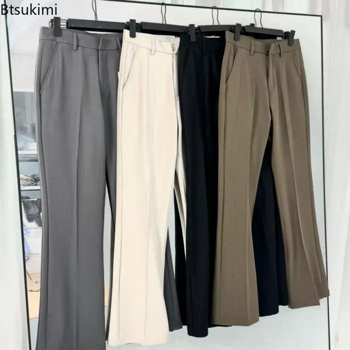 Pantalon de costume vintage homme ample décontracté coupe évasée printemps automne style y2k streetwear quatre saisons occassions décontractées