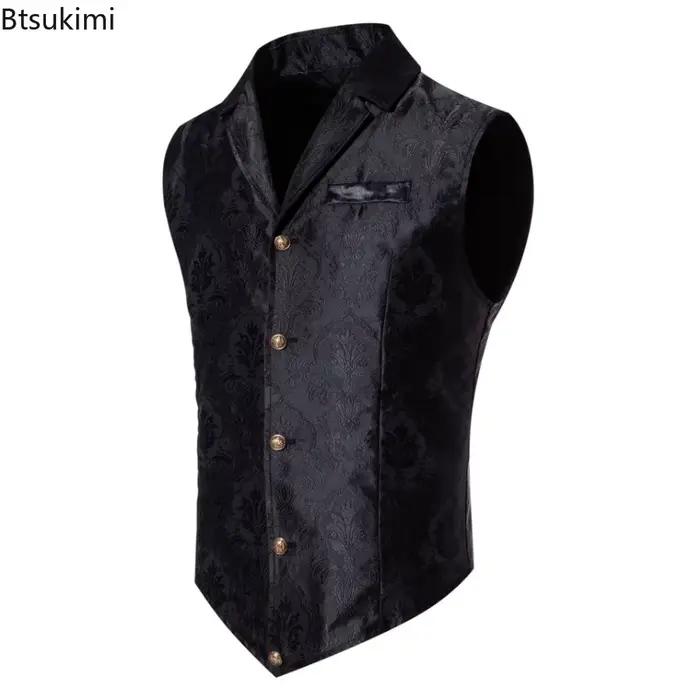 Gilet Rétro Steampunk Jacquard pour Hommes Style Décontracté et Élégant Occasions Spéciales Soirées Fêtes Performances Masculines