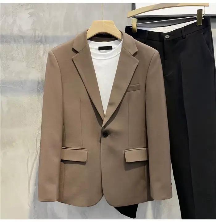 Veste de costume décontractée tombante pour hommes au printemps et en automne