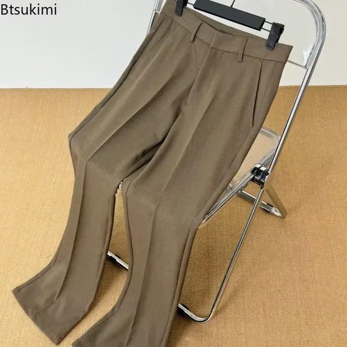 Pantalon de costume vintage homme ample décontracté coupe évasée printemps automne style y2k streetwear quatre saisons occassions décontractées