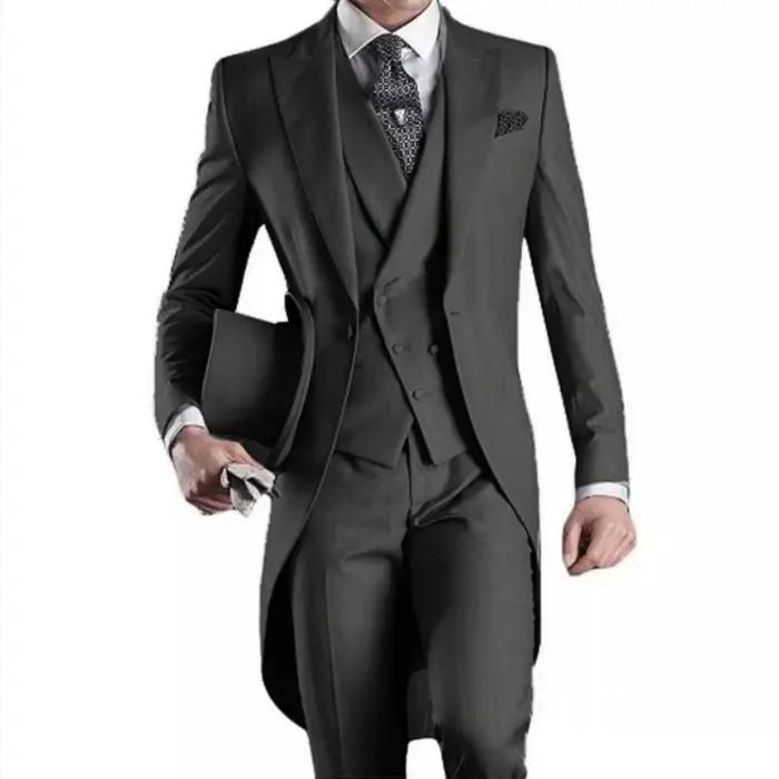 Manteau de queue sur mesure blanc/noir/gris/bordeaux pour hommes