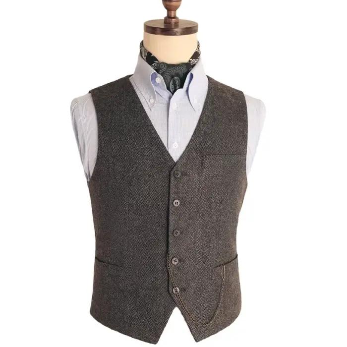 Gilet de costume en laine pour hommes